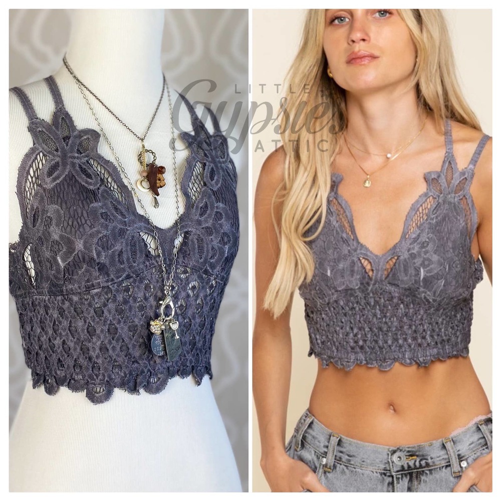 POL Longline Mineral Wash Lace Bralette - Picture 1 of 12